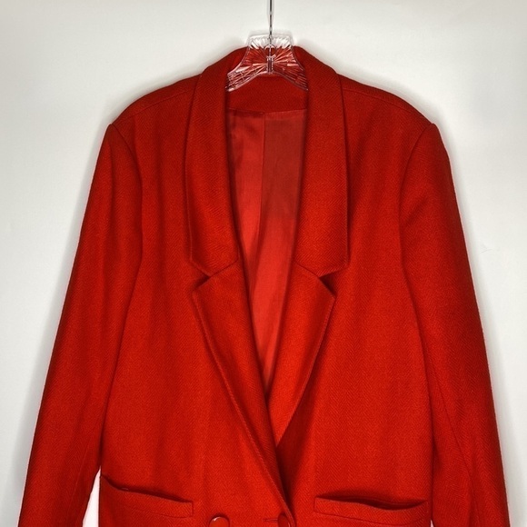 Vintage Stephen Douglas Wool Blazer Red Pure Wool Button Blazer Jacket M/L - Picture 2 of 9